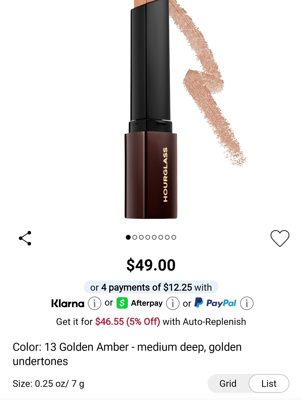 Hourglass Foundation Stick — Golden Amber Beige